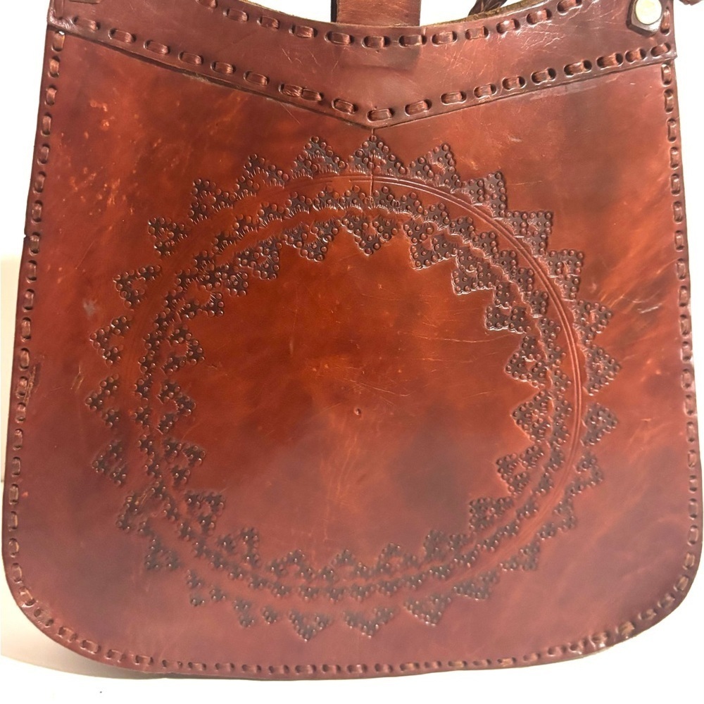 Vintage Brown Leather shoulder Bag - Picture 3 of 7